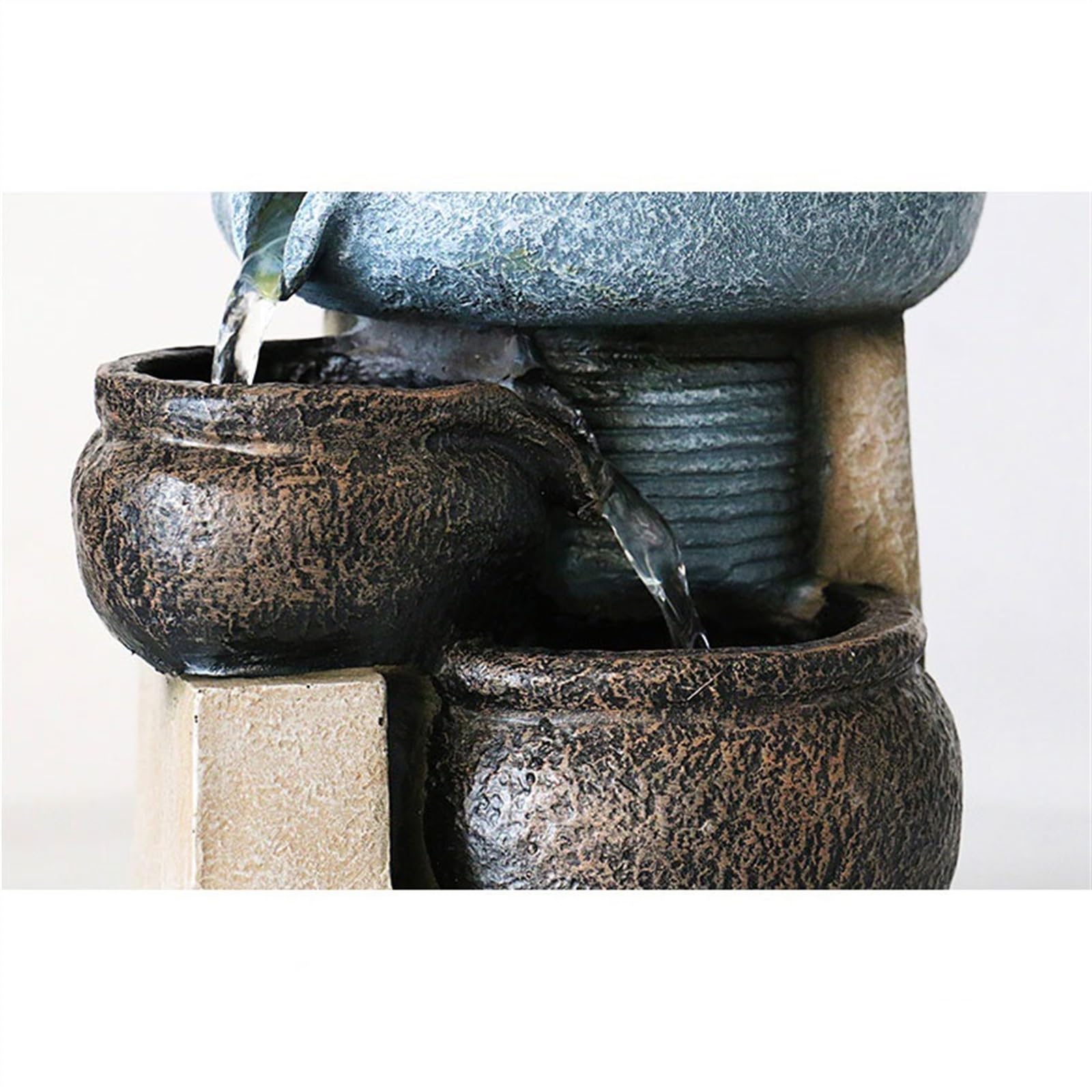 Fontaine d’Intérieur Cascade Ornements de bureau simples Ouverture de la fontaine à eau courante de pendaison de crémaillère Meubles for améliorer les ornements décoratifs Feng Shui Zen pour Méditatio