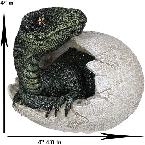 Miniatura 3 de Ebros Jurassic Era Predator Era - Figura de huevo de dinosaurio para incubar, velociraptor de 4 pulgadas de alto, estatua de cría de huevos,