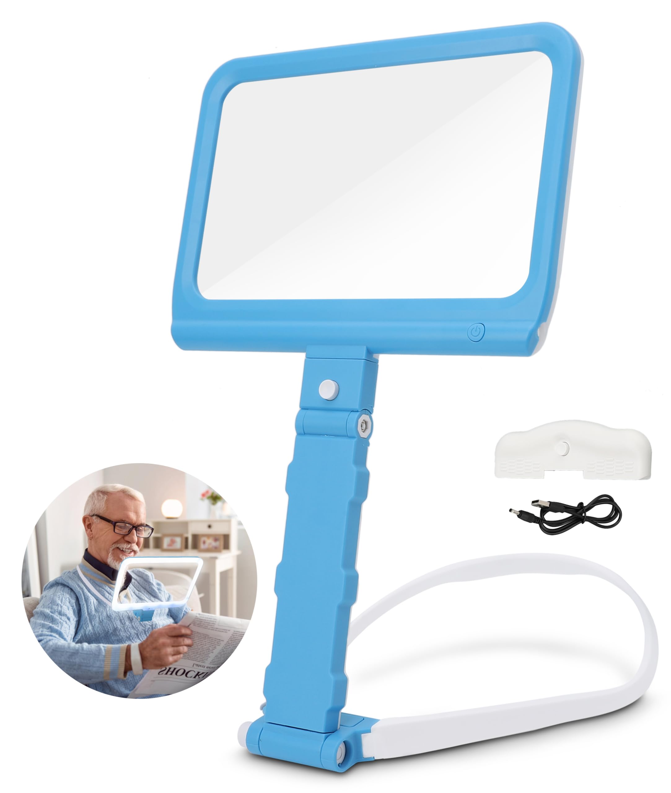 Lente D'ingrandimento Da Tavolo Meichoon 2.5x Con 4 LED - Per Lettura, Hobby E Precisione - Foto 3