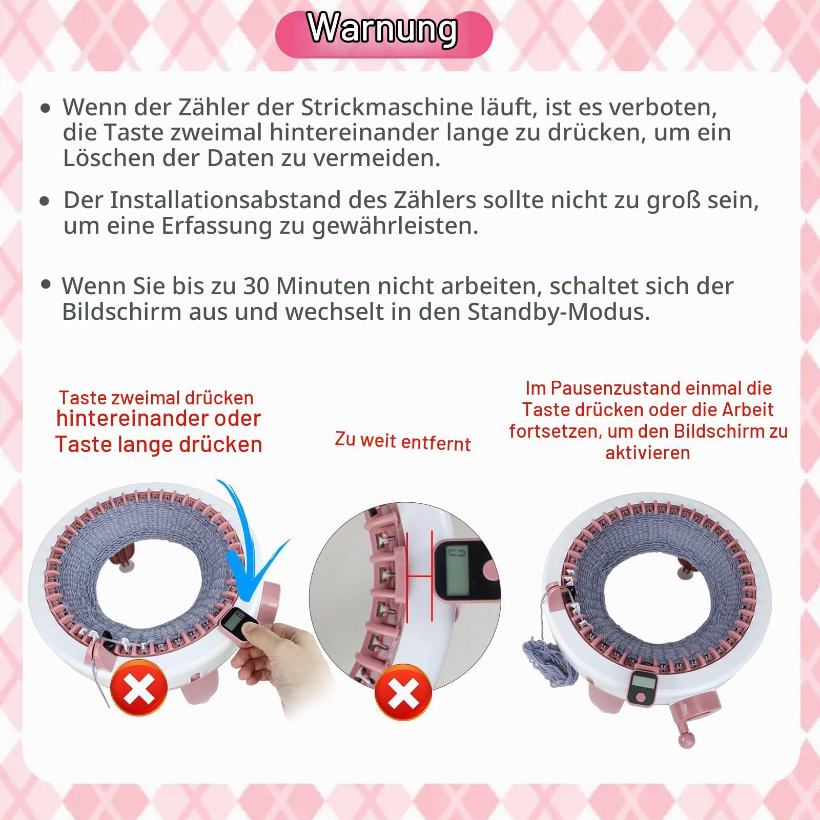 Strickmaschinenzähler, Reihenzähler für Rundstrickmaschine, aufsteckbar, magnetisch, geeignet für 32/40/48 Nadelreihe digitaler Zähler (2 Stück)