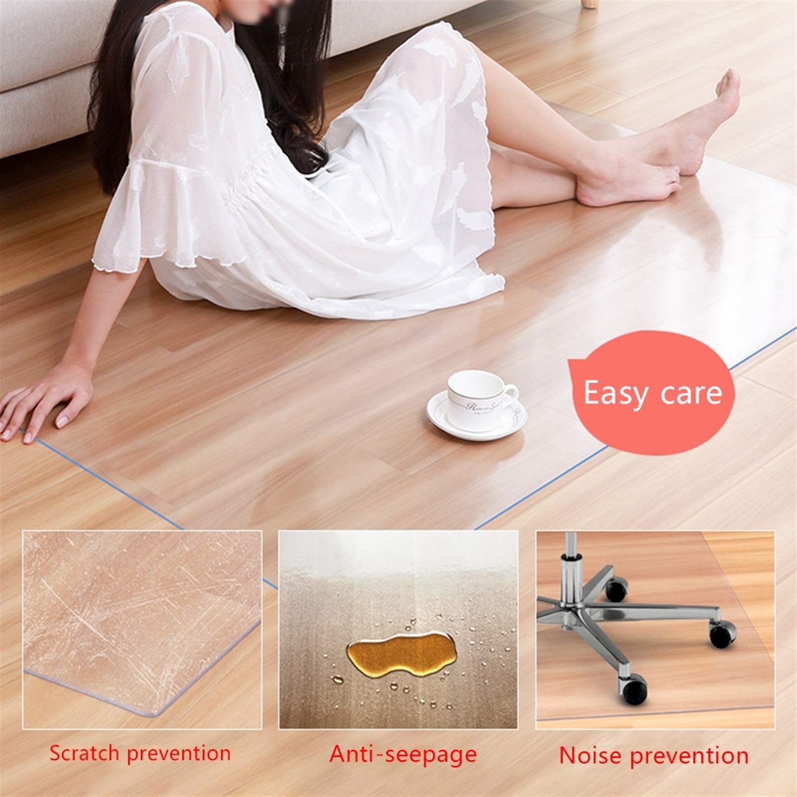Mantel de PVC transparente personalizable, grueso, impermeable, resistente al calor, plástico para mesas de café y comedor (1 m, 0,8 x 1 m), superficie antideslizante
