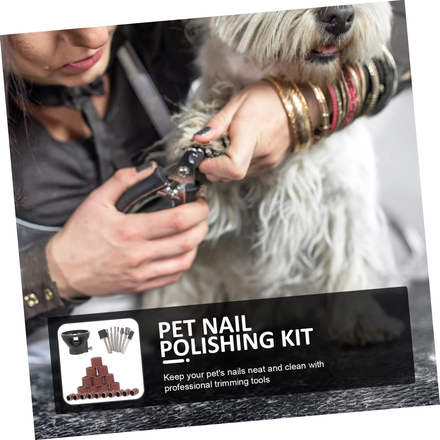 YARNOW 4 Set Cerchio per Lucidare Le Unghie Kit Smalto per Unghie per Animali Domestici Lucida Unghie per Gatti Strumenti per Unghie del Negozio di Animali Zampe di Cane Tela Abrasiva