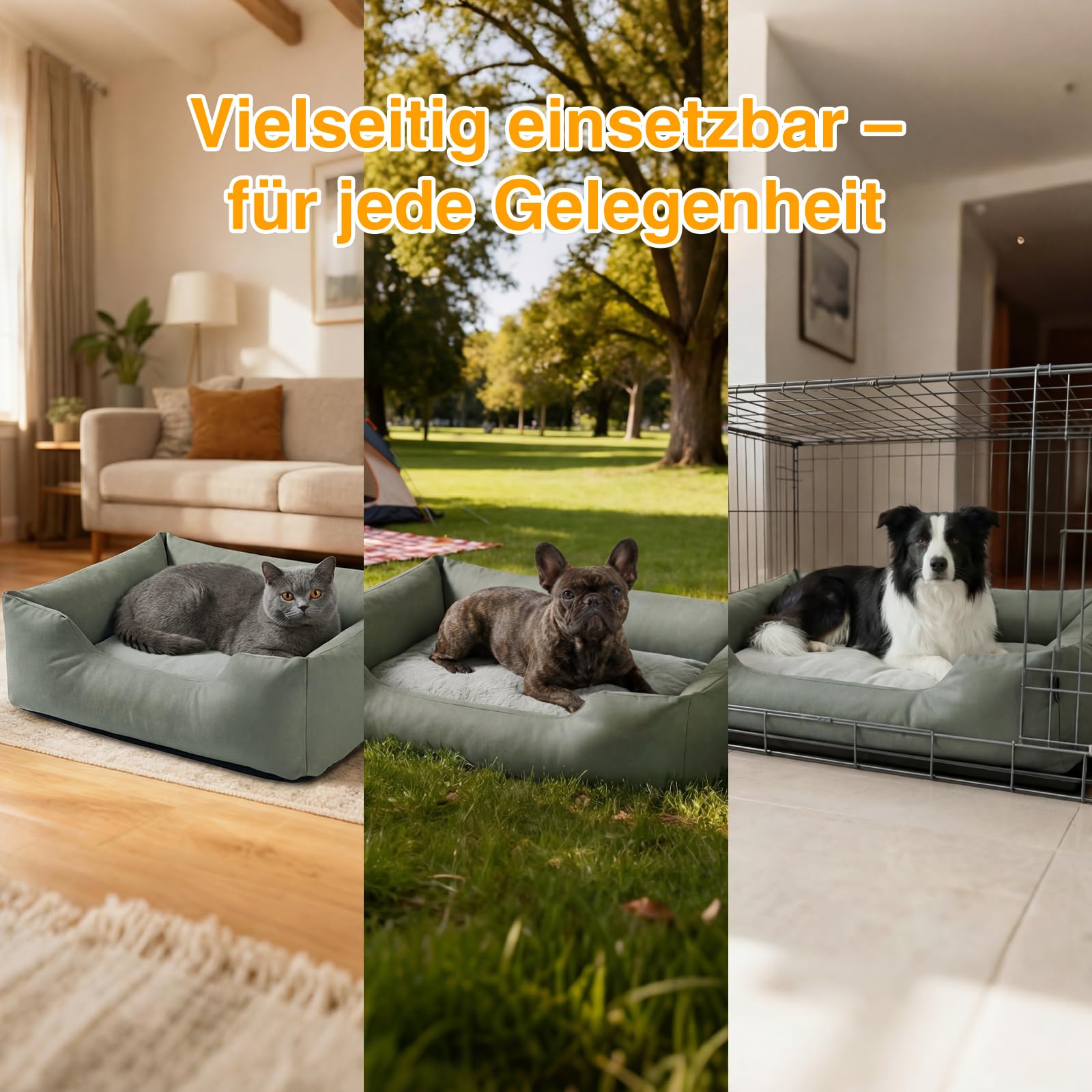 Zedelmaier Hundebett für Hunde & Katze, Dog Bed - 90×68×24cm, Dicker Hundekissen, ergonomisches Hundebetten mit abnehmbarem Bezug, kratzfestes & wasserdichtes Hundekorb, Hundesofa waschbar