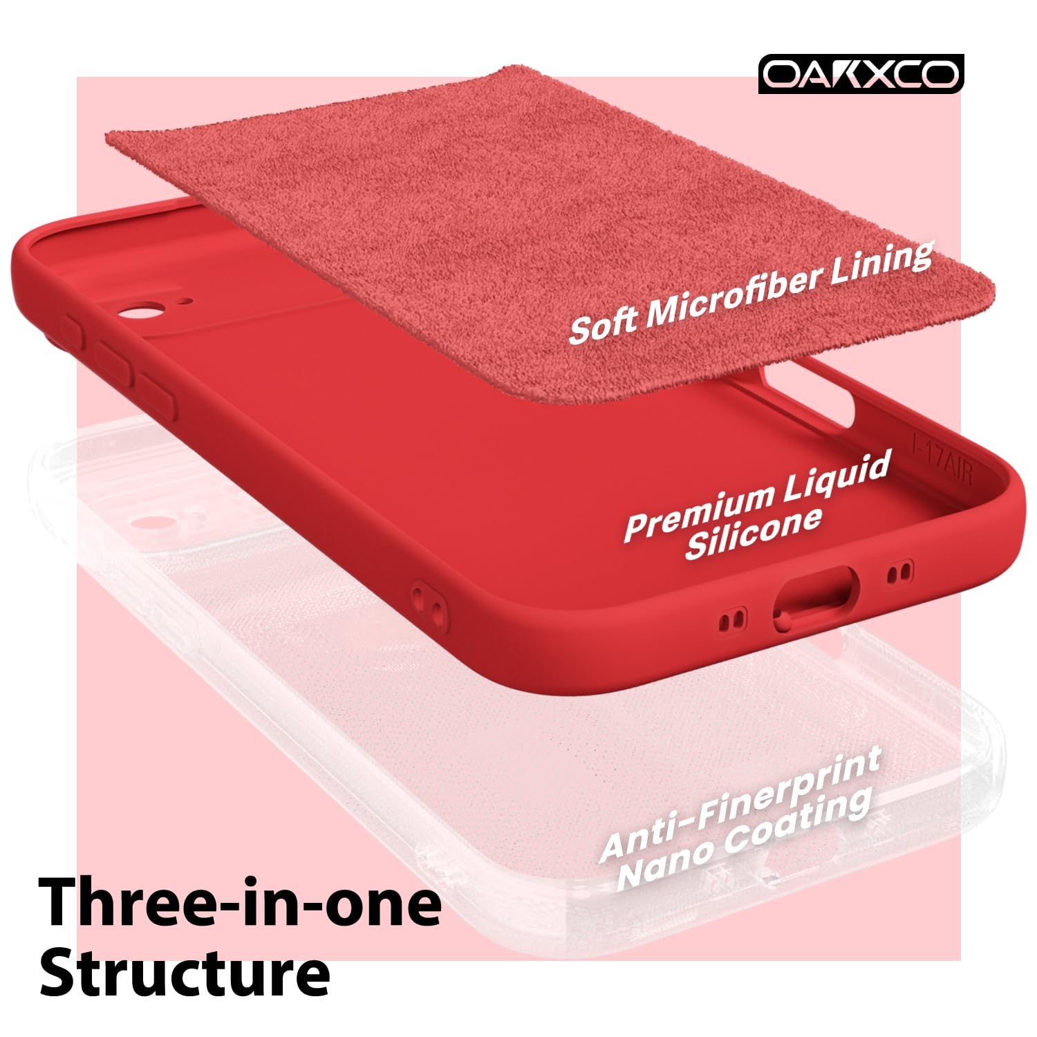 oakxco for iPhone 16 Pro Max Case Liquid Silicone, Soft Rubber Gel Elegant Aesthetic Basic Simple Cover, Cute Thin Slim TPU Matte Solid Color Plain Smooth Case for Women Girl, Light Pink — view 1537
