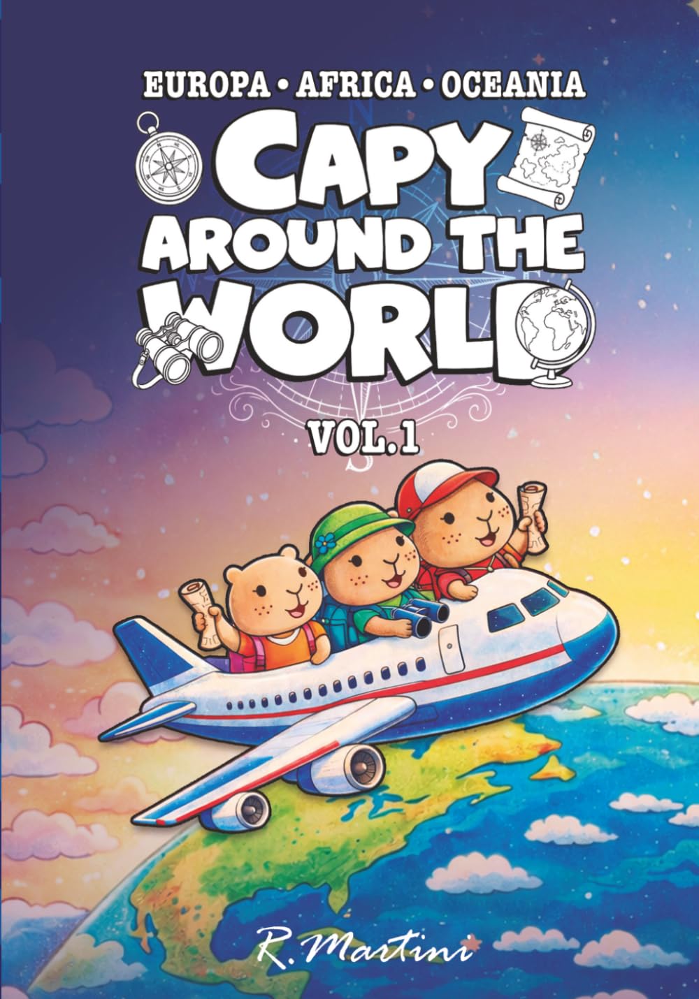 Capy Around the World: Volume 1: Europe, Africa & Oceania Coloring Book for Kids and Adults