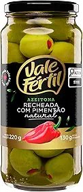 Azeitona Verde em Conserva com Recheio de Pimentão Vale Fértil Vidro 130g