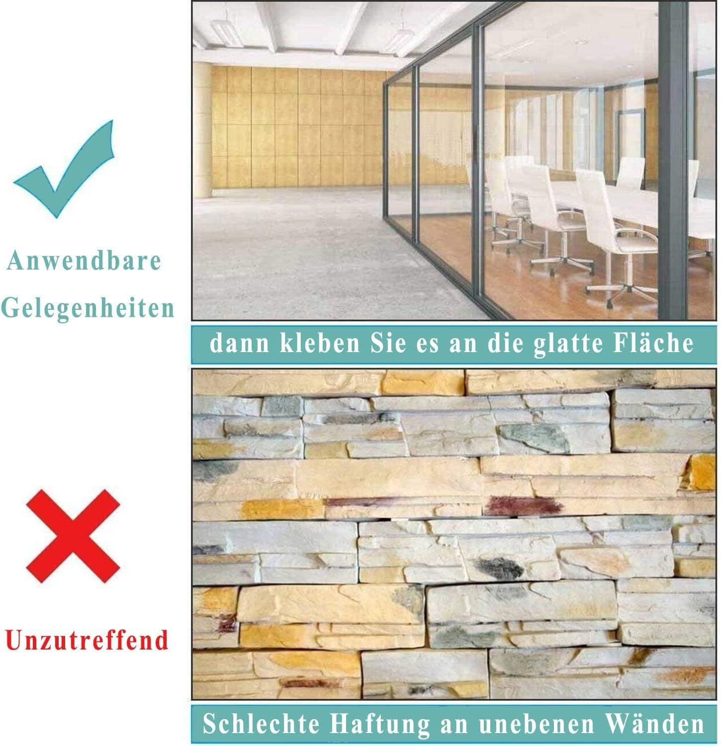Magnetisches Whiteboard-Papier, 200 x 100 cm, DIY selbstklebende trocken abwischbare Tafelblätter, Whiteboardfolie zum Aufkleben an der Wand