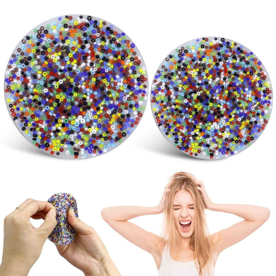 NHQZ 2 Pezzi Picky Pad Fidget Toy, Silicone Fidget Toy, Skin Picking Fidget Toys, Giocattoli Antistress per la Pelle Picking, Picky Pad Fidget per Alleviare lo Stress e L'ansi, Circolar