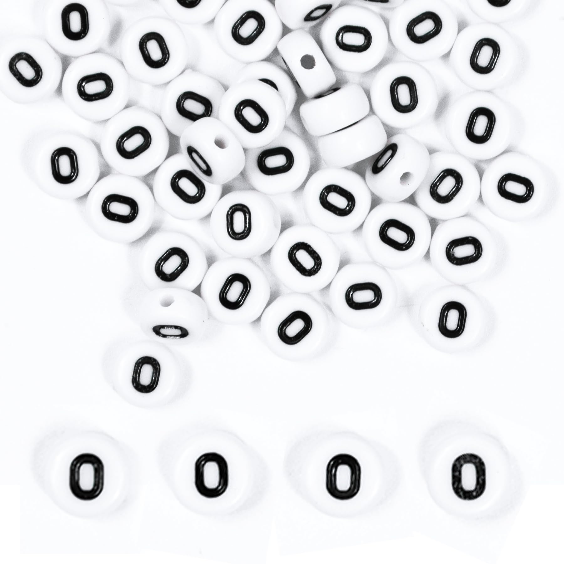 MiuCo 500 Stück Buchstabenperlen O zum Armbänder, Rund Buchstaben Perlen für Auffädeln, Alphabet Perlen Set, Letter Beads Bastelset für Armband Haarband Schmuck Basteln