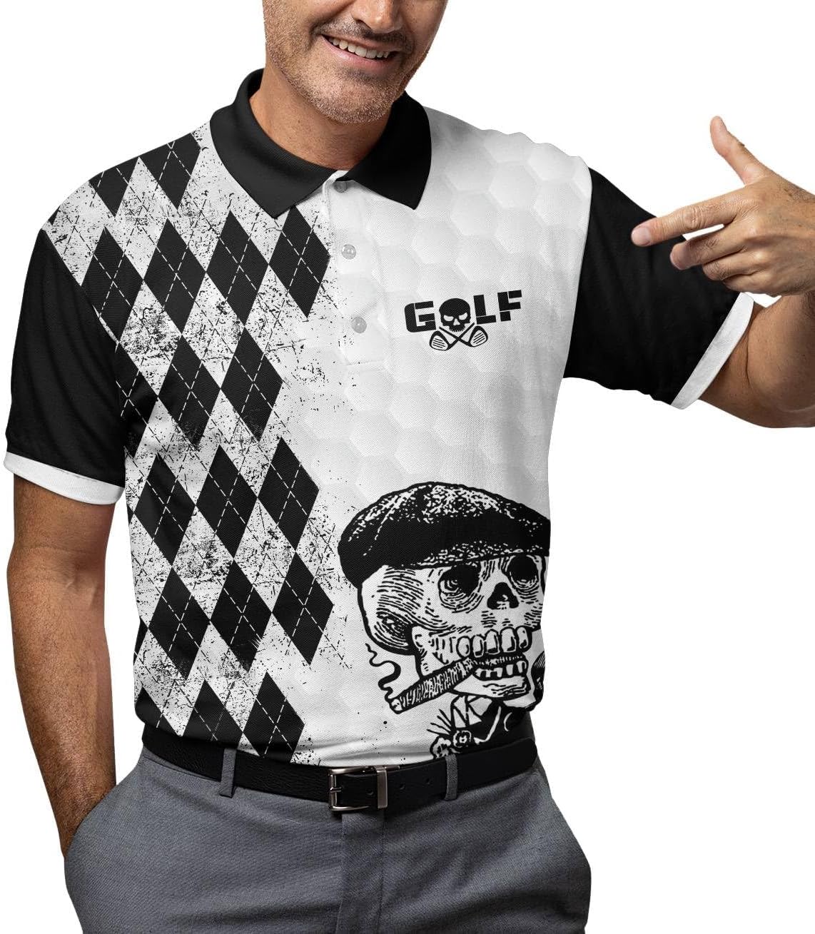 Funny Golf Shirts for Men, Hawaiian Polo Shirts for Men Unisex Casual Shirt Mens Polo Shirts Short Sleeve