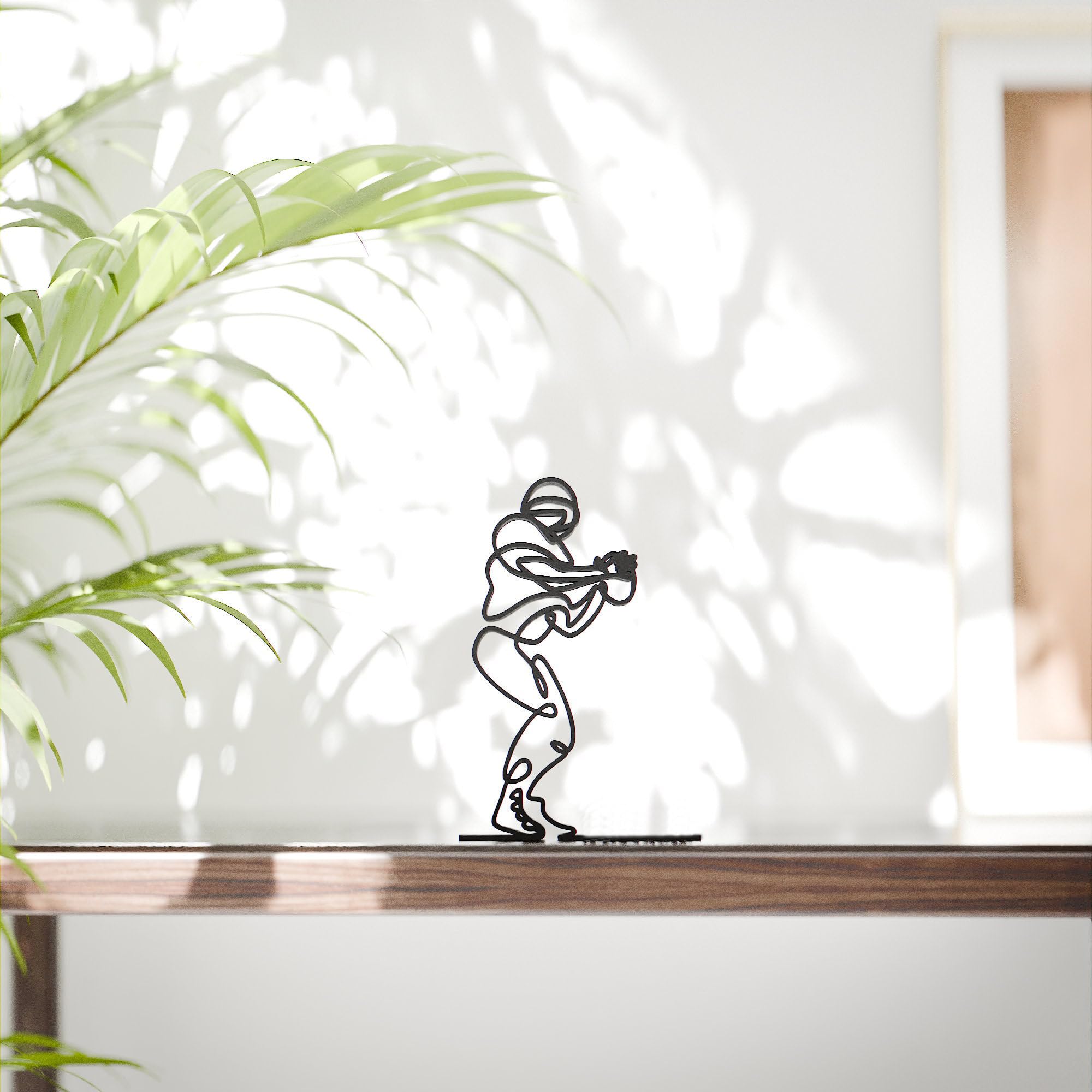 EROTNGO Custom NFL/American Football Player Line Art Sculpture - Minimalist Home Office Decor & Personalized Gift