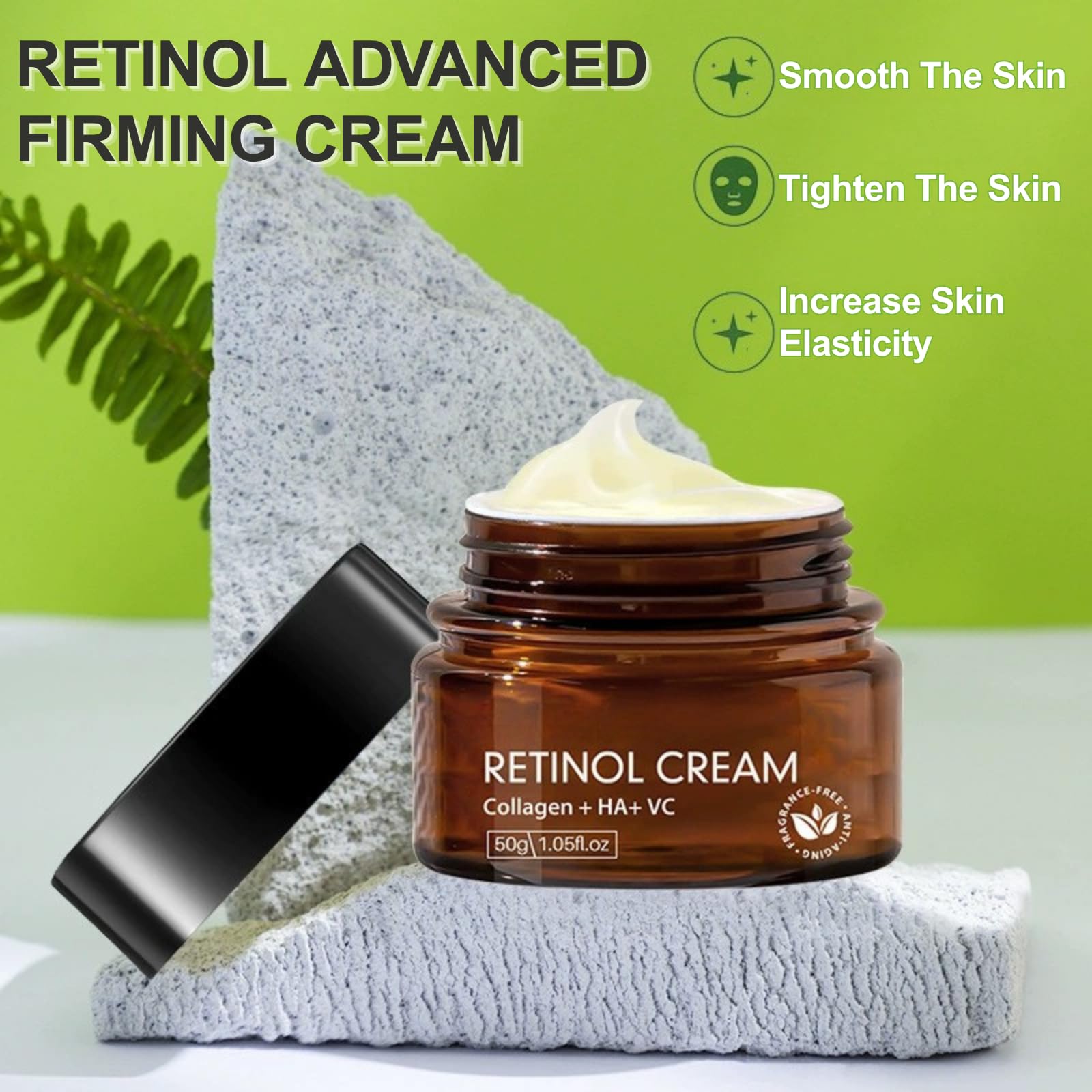 Retinol Cream 2.5% - Anti-Aging Face Cream with Collagen, Hyaluronic Acid & Vitamin C - Collagen Face Cream That Helps Skin Regenerating Reduce Fine Lines, Age Spots - Best Wrinkle Cream That Works - Image 3