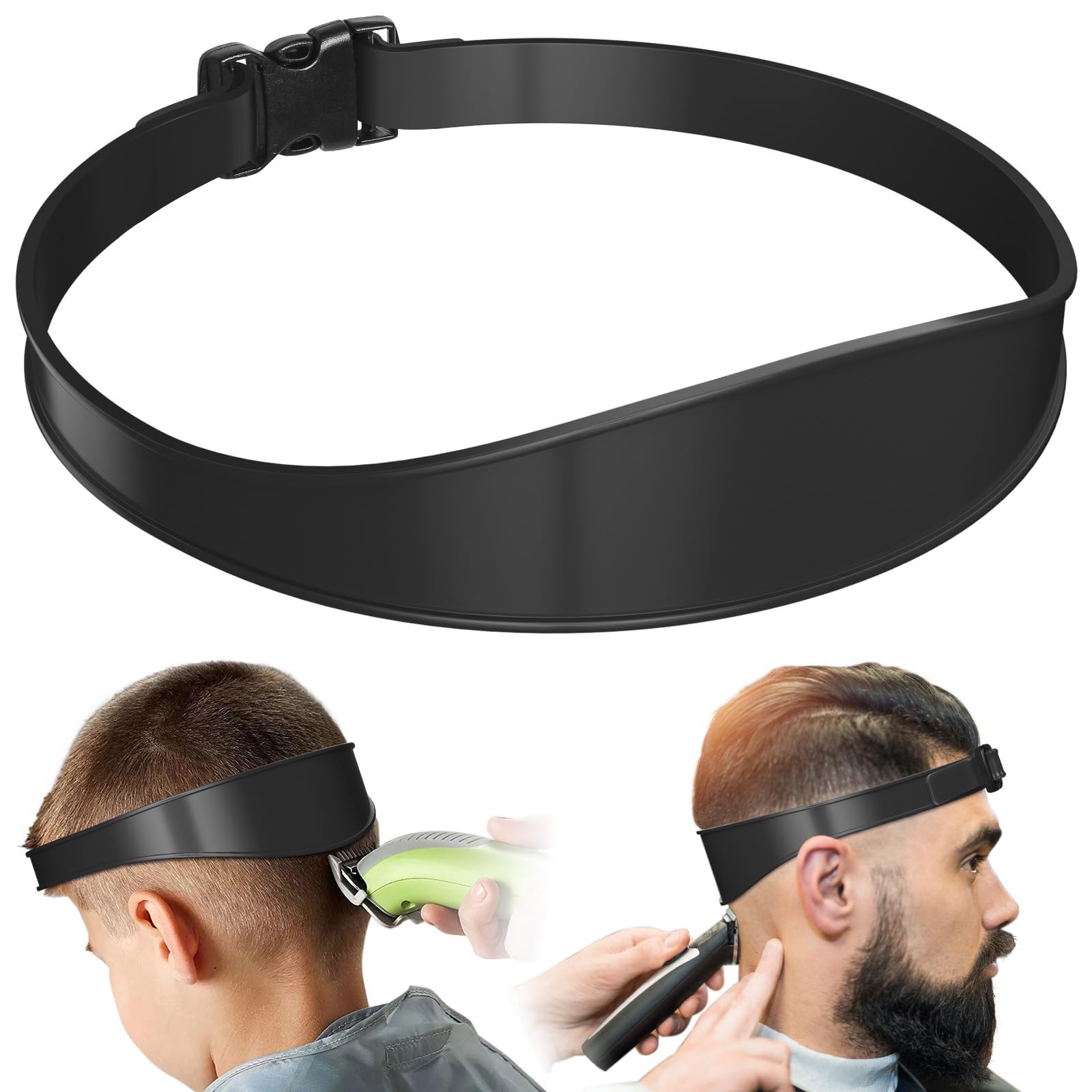 TERRIFINeckline Shaving Template and Hair Trimming Guide, Barber Style DIY Hands-Free Cut Trim and Shave Use for Straight Lines, Non-Slip Skin Safe Silicone, Easy Use Tool Soft Portable (Black)