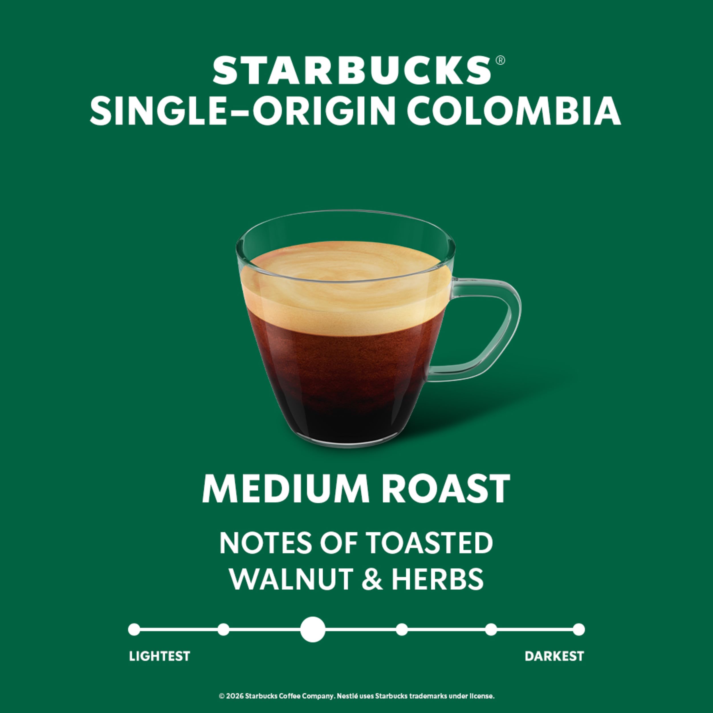 Starbucks by Nespresso, Single-Origin Colombia (50-count single serve capsules, compatible with Nespresso Original Line System)