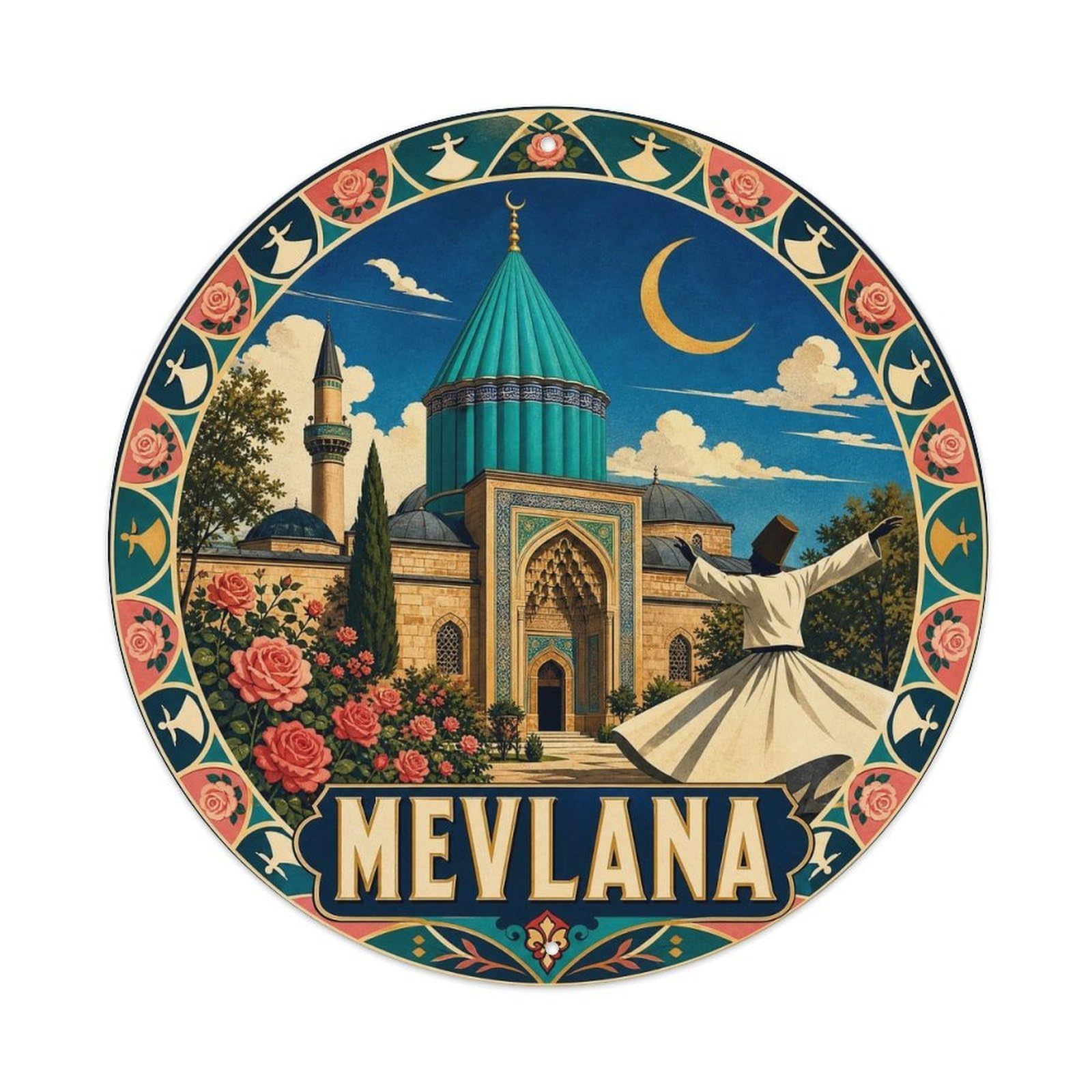 Turkey Travel Sufism Culture Konya Sufi Whirling Metal Tin Sign