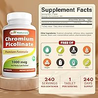 Vista 2 de Best Naturals Picolinato de cromo 1000mcg 240 comprimidos