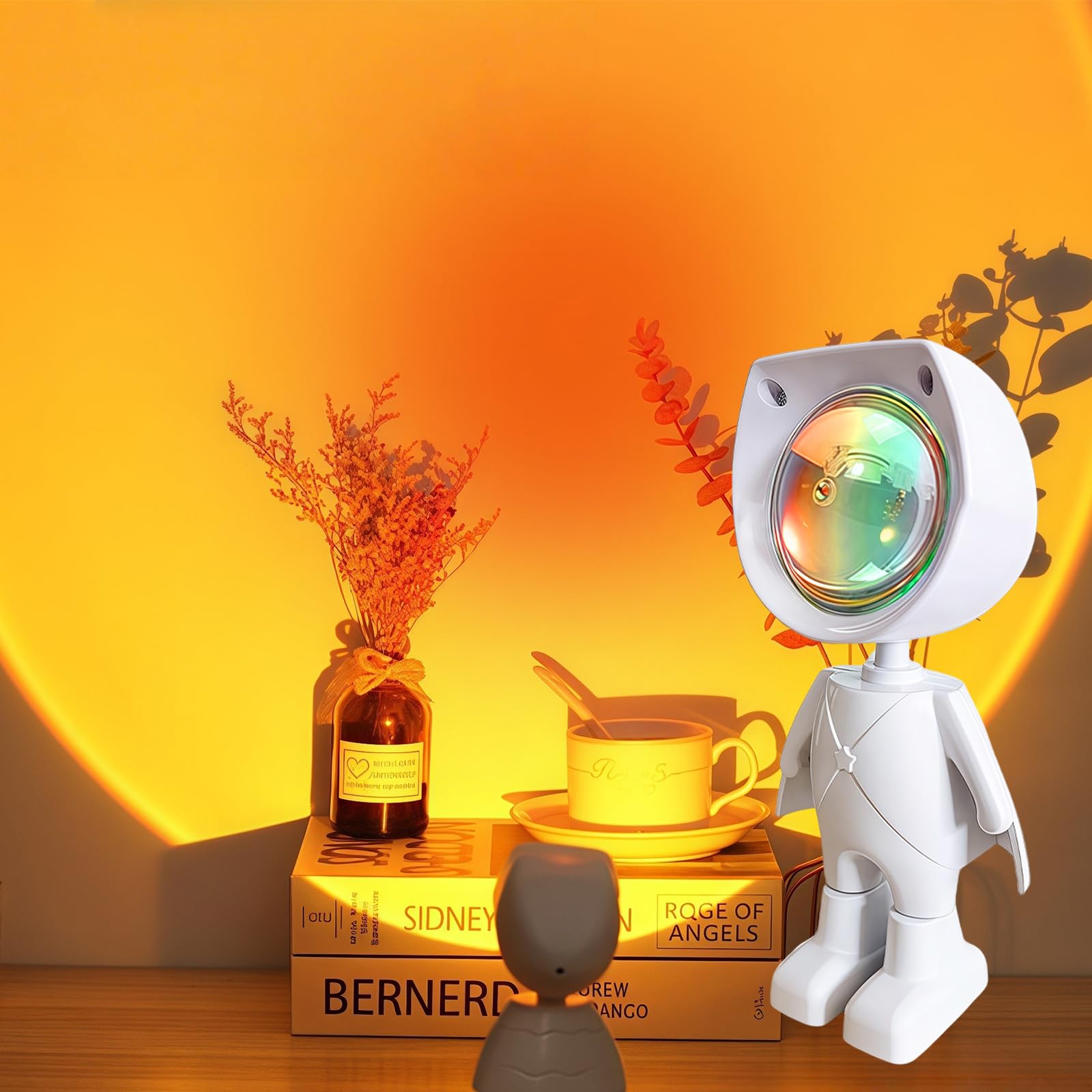 AMFUN Astronaut Sunset Lamp Projection, LED Projector Lamps,7-Color 360° Rotation Sunrise Lamp