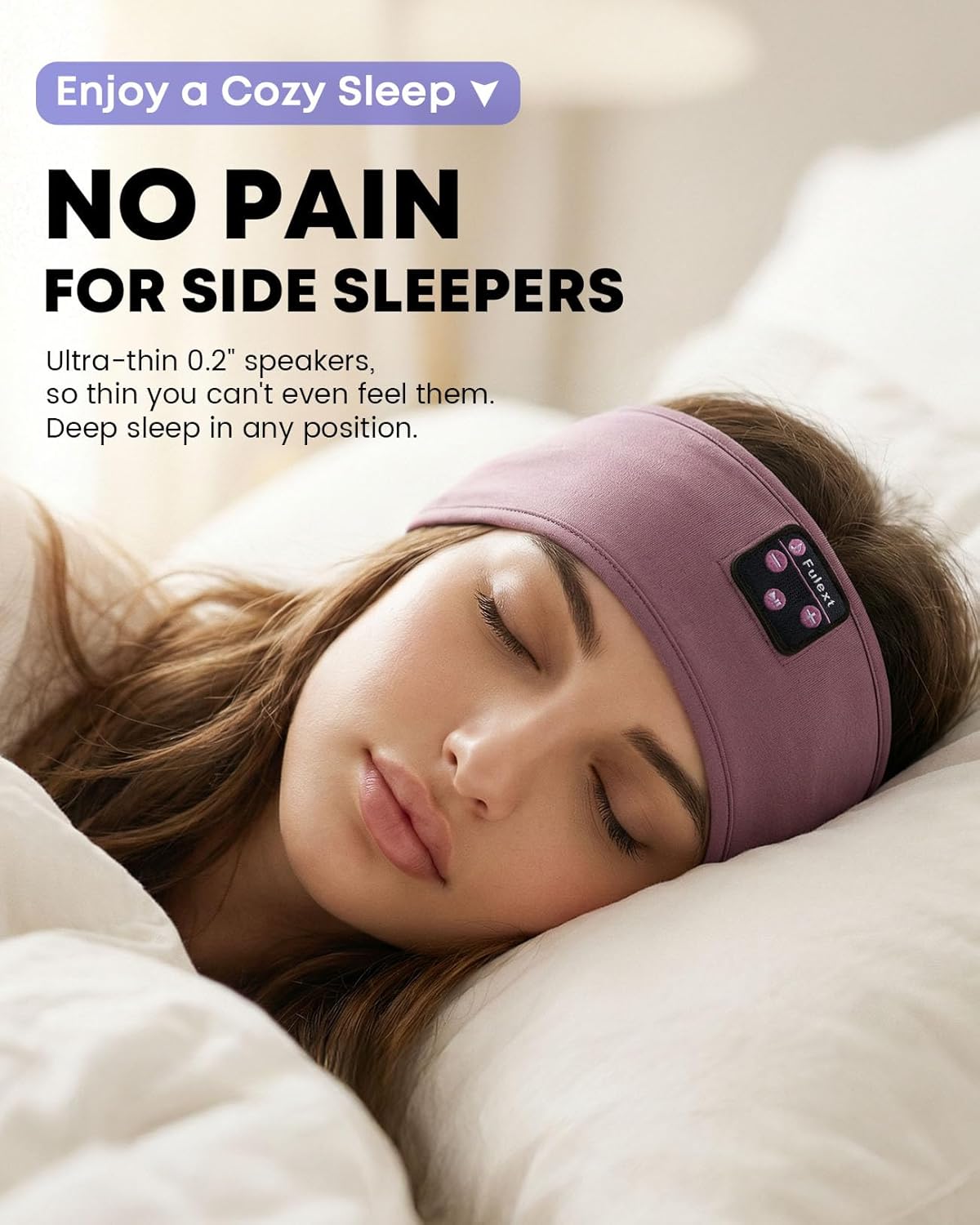 Sleep Headphones Headband for Side Sleepers - Bluetooth Wireless Music Headband with Stereo Speakers, Sweatproof for Sports and Meditation 3 71+O+C3OOOL. AC SL1500