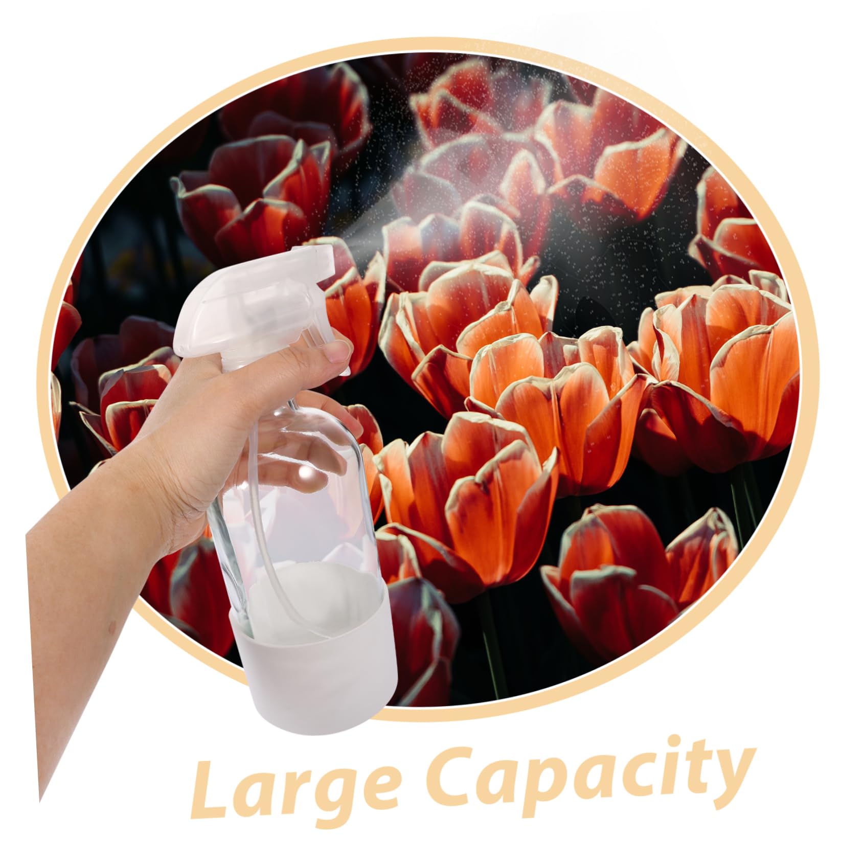 Vaporisateur à Brume Fine 500ml en Verre, Flacon Pulvérisateur Blanc