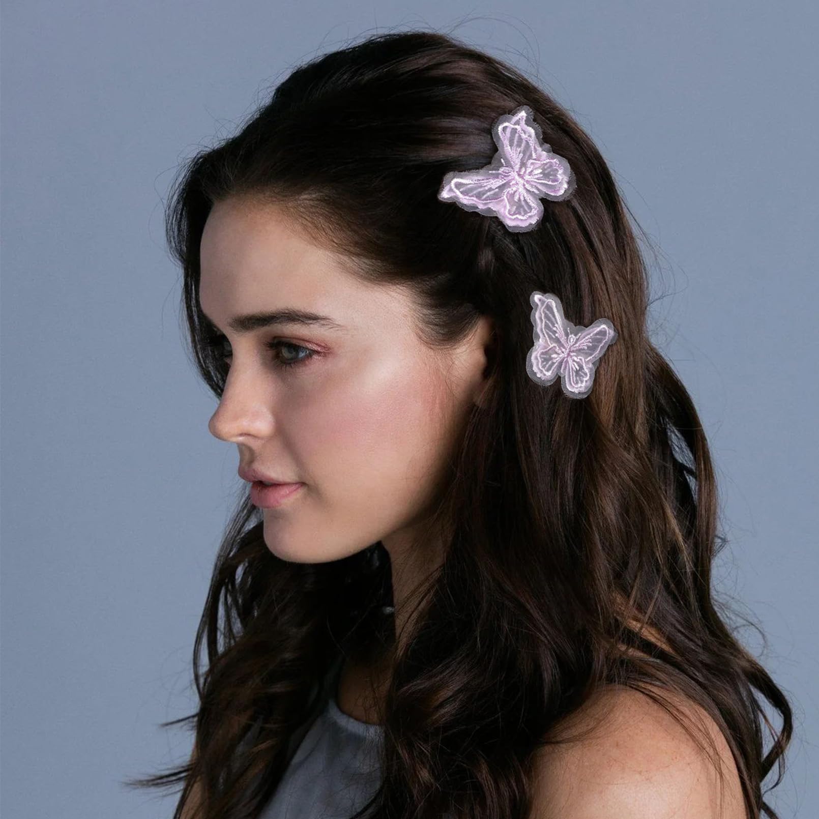 Lace Butterfly~ Purple Lavender Delicate Feminine Fabric Girly Flirty Hair Clips il_fullxfull.2611589867_ivkq.jpg main image 3