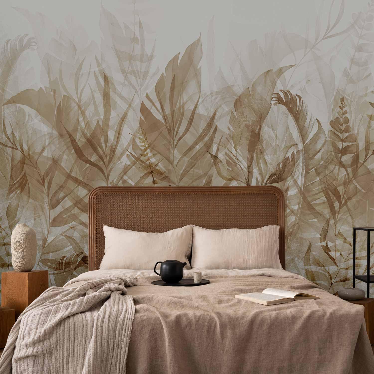 murando - Fototapete Vlies Blätter, 450x315 cm, Schlafzimmer, Wohnzimmer | Full HD Druck, 3D-Effekt, lichtbeständige Farben, ideal fürs Wohn- oder Schlafzimmer, schnelle Montage, lichtbeständig, edel