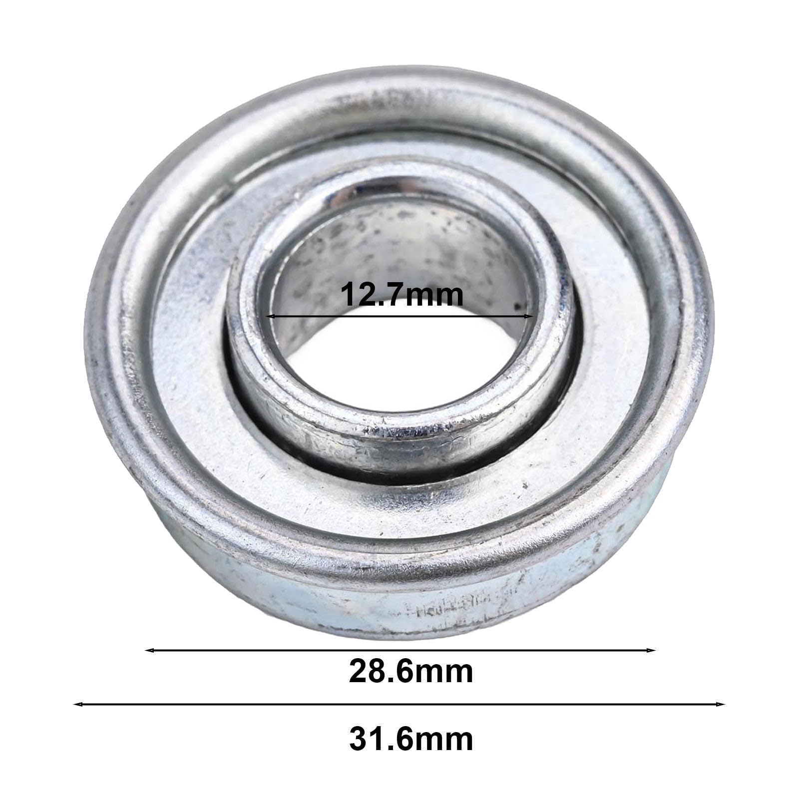 Lot de 4 roulements de roue en métal de 12,7 mm x 28,6 mm pour tondeuse à gazon, tracteur, rotation fluide et pièces de rechange résistantes à l'usure