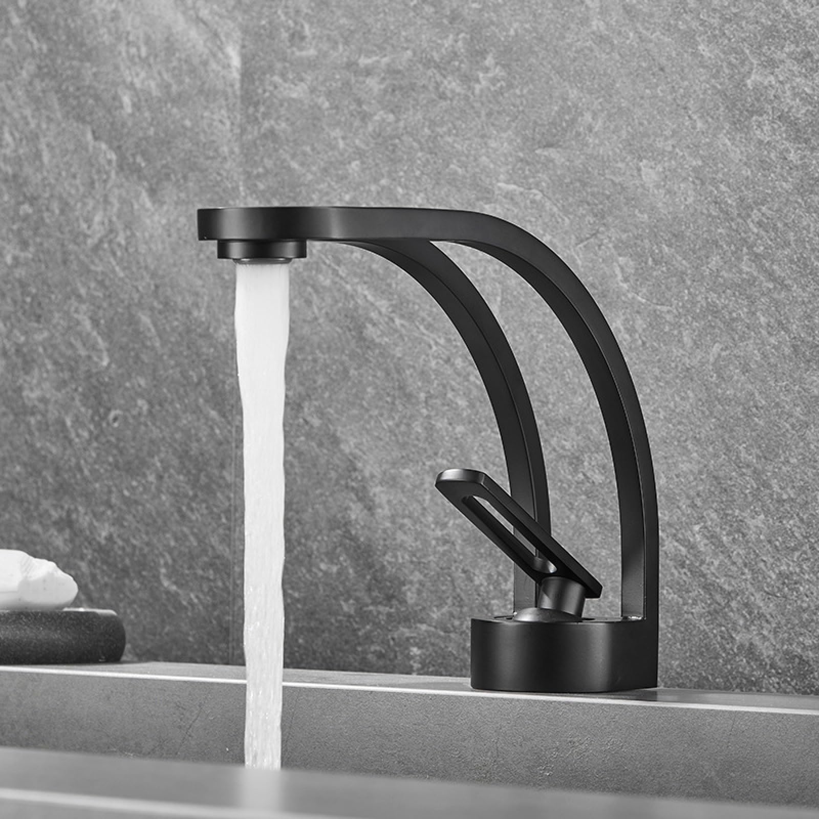 Fanjubei Black All-Copper Bathroom Washbasin Faucet