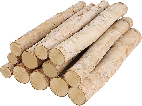 Paquete de 12 Troncos de Abedul Blanco para Chimenea - Ramas de Abedul Decorativas Naturales para Repisa de Chimenea, Chimenea Falsa, Decoración de