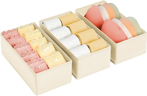 DIMJ Organizador de cajones, organizador de ropa pequeño, juego de 3, separadores de cajones para ropa de bebé, ropa interior, calcetines, brasier,