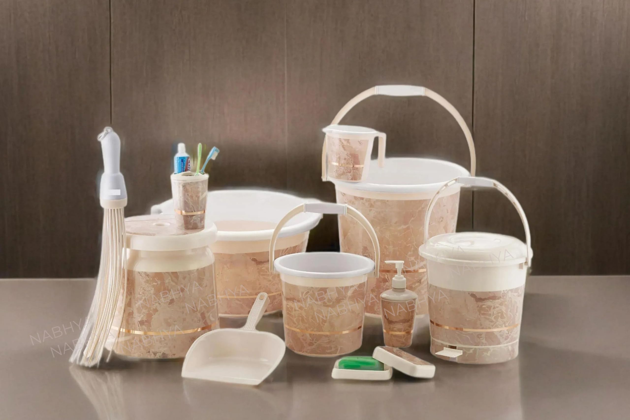 Liza Jumbo Bathroom Set Combo - 12 Pcs. (25Ltr Bucket, Tub, Dustbin ...