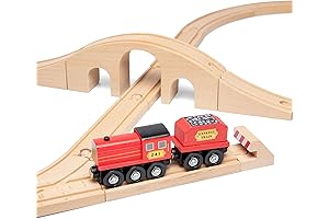 Melissa & Doug Railroad: Classic Wooden Figure Eight Train Set (22 pcs)