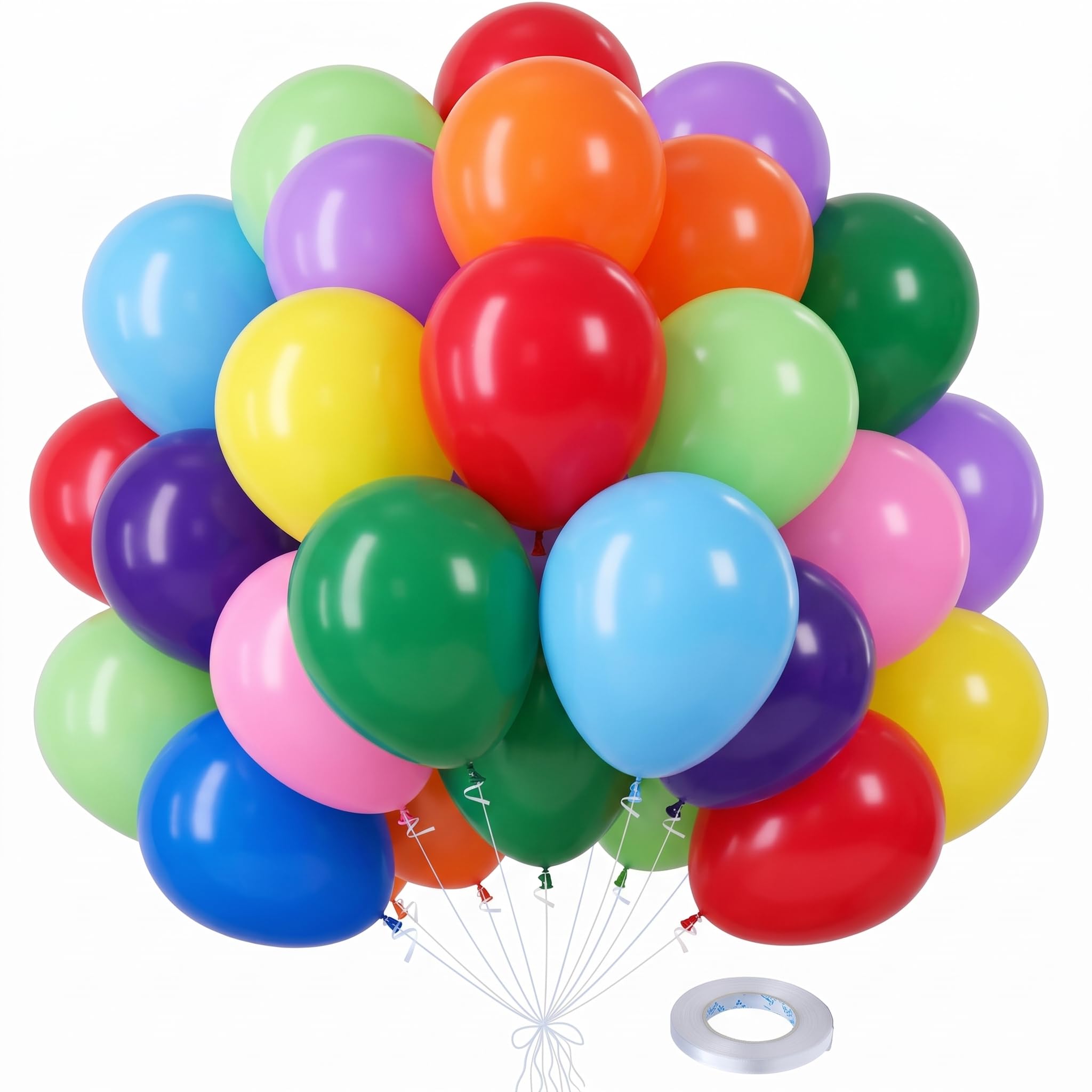 80 Pack Rainbow Balloons,Colorful Balloons,Multi coloured Birthday Balloon