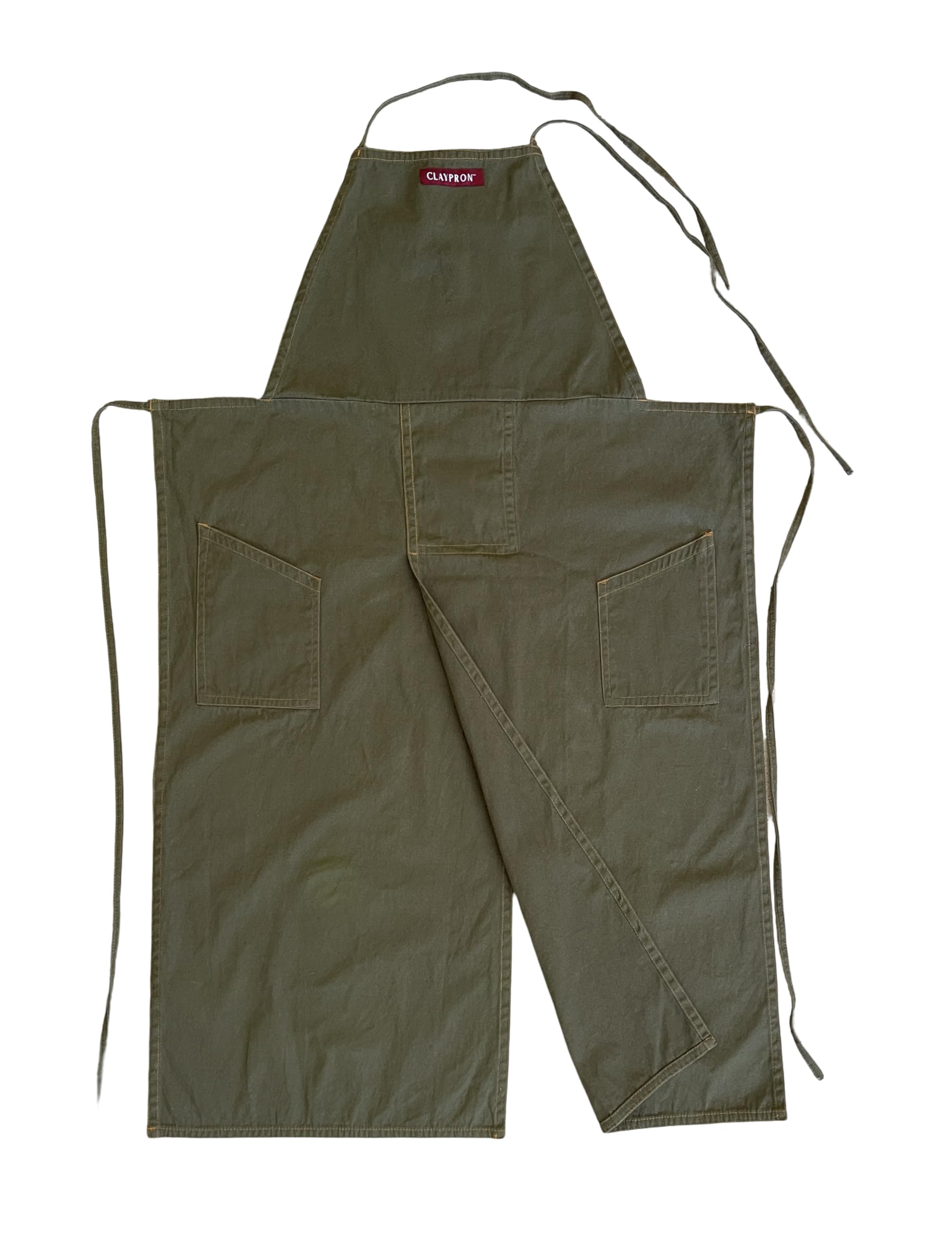 OLIVE GREEN, the original split apron for potters, chefs and gardeners