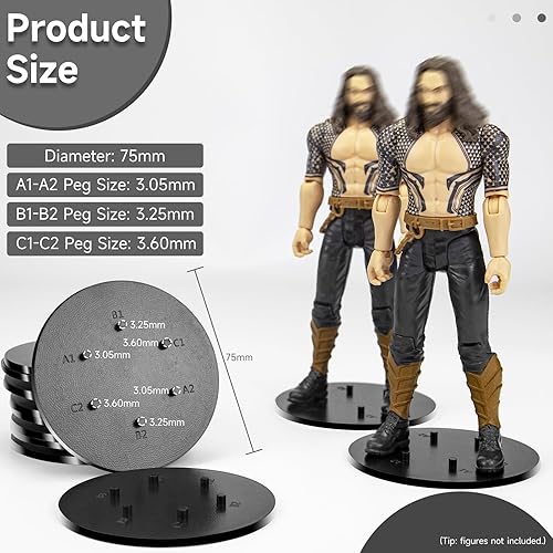 Miniatura 3 de EBCO - 60 piezas de 6 pulgadas, base de soporte de soporte de múltiples clavijas, accesorios de modelo, apto para escala 112 de Star Wars serie negra