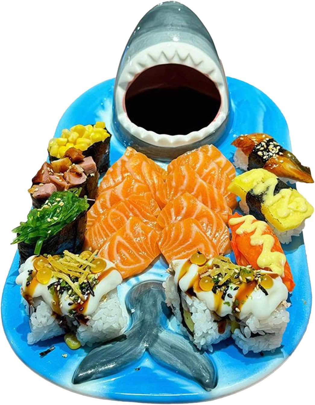 Shark Bowl,High Temp Resistant Tableware | Ceramic Shark Sushi Plates - for Snacks Fruits Restaurant Party Birthday Dinner Home Kitchen