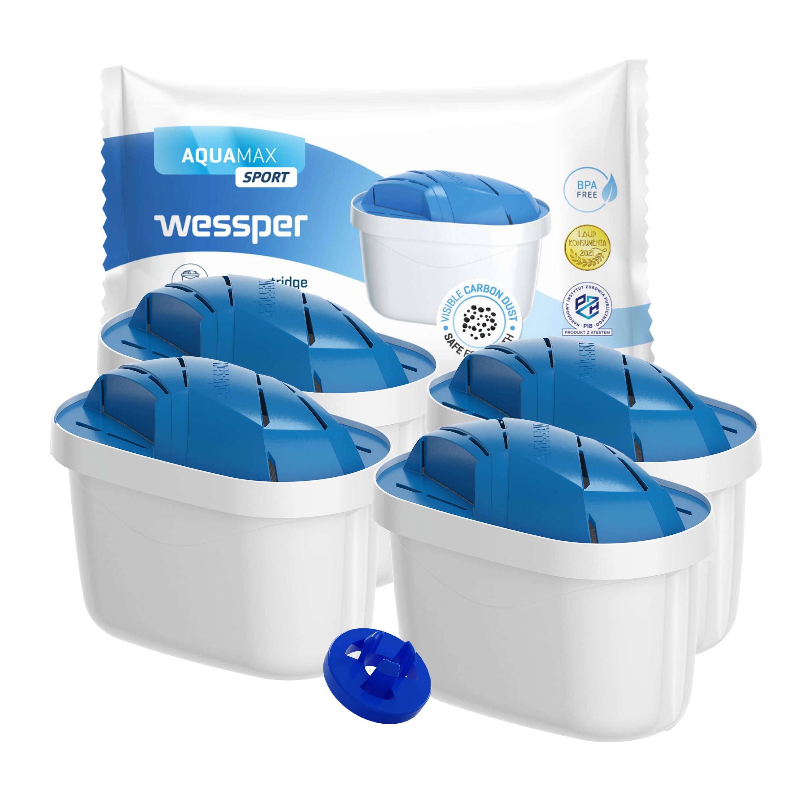 Wessper Alkalisch water-alkalisch waterfilterpatroon, hoge pH-waarde | Vervanging voor Dafi Unimax Aquaphor A5 BRITA Maxtra PHILIPS AWP212/10 filter | Pack 10