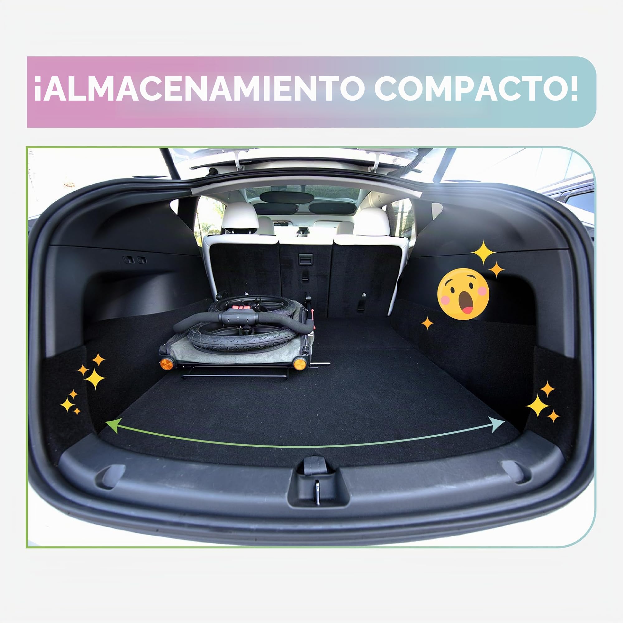 Petique Breeze Remolque para Bicicleta y Carrito de Mascotas | Se Pliega con Una Mano | Colchón, Freno Doble, Ruedas Aire 16"/8.5", Adaptador Bicicleta, Reflectores, 30kg Carga