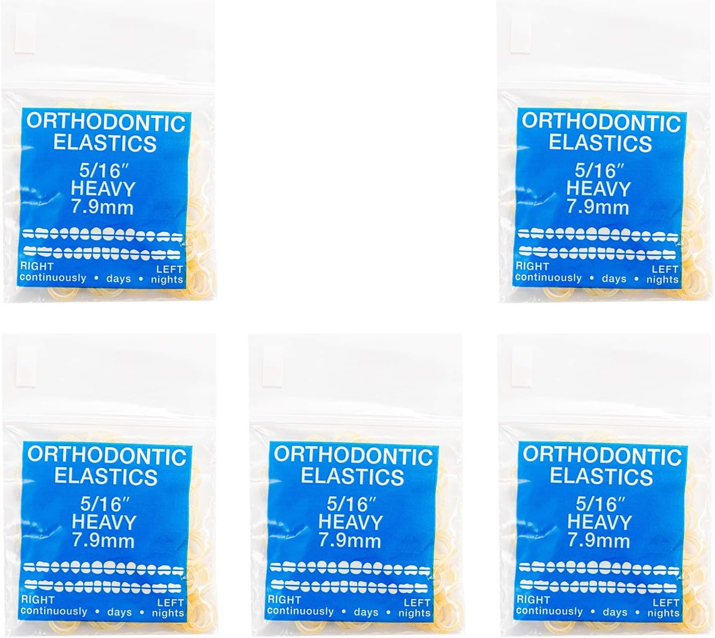 5/16 Inch Orthodontic Elastic Rubber Bands 100 Pack