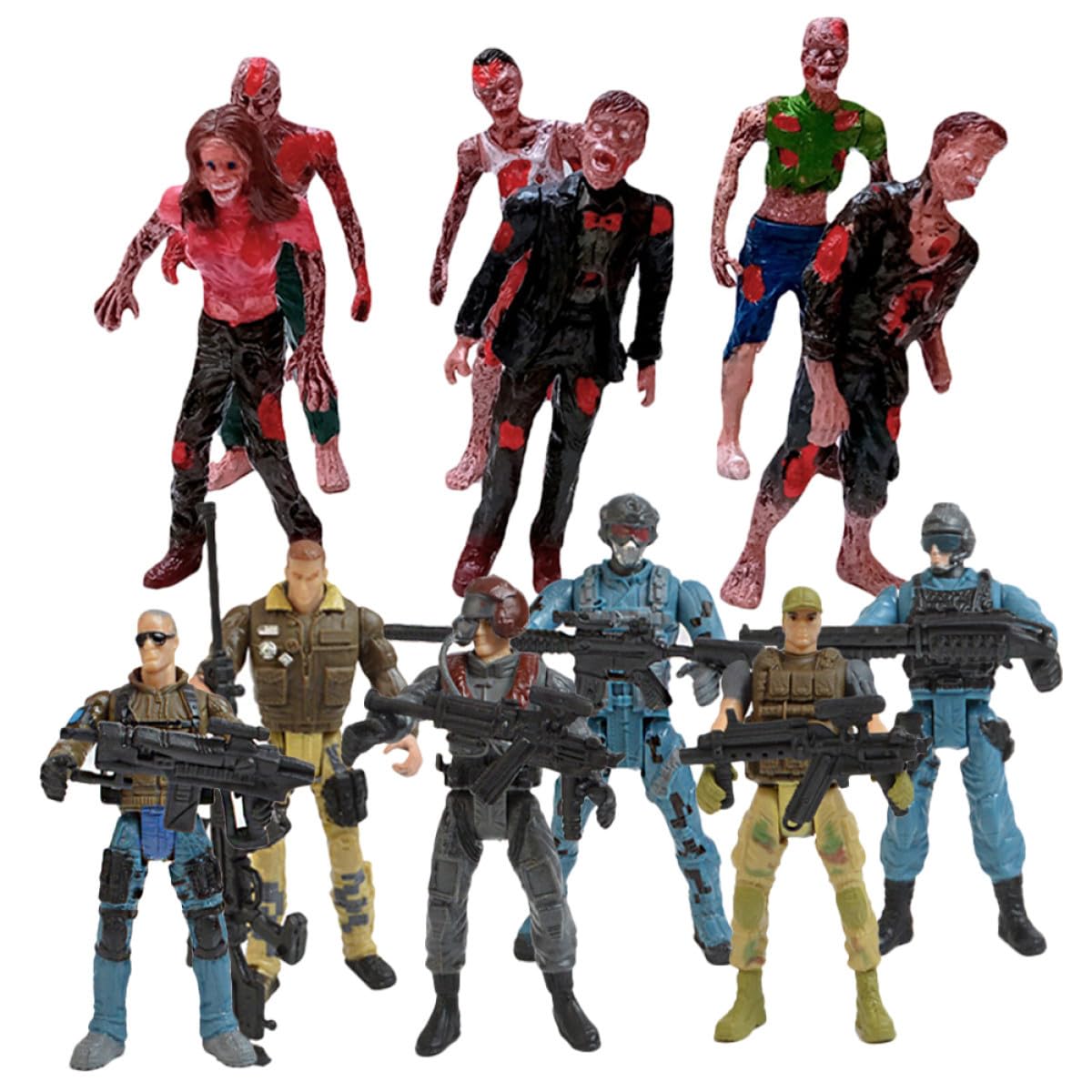 Figure Militari Snodabili 10cm, Set Plastico, 12 Pezzi per Ragazzo Ragazza