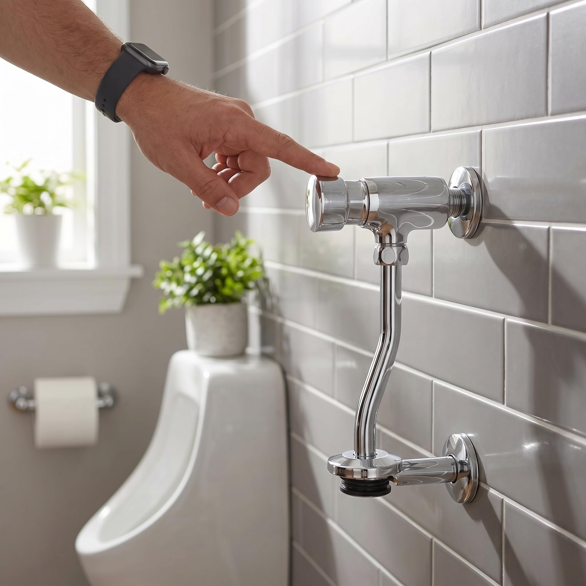 WC-Spülventil Urinal-Spülventil Set Multifunktions G1/2 Wandmontage Handpresse Spülwerkzeug für Badezimmer WC-Zubehör Badzubehör Badezimmer-WC Spülungsventil