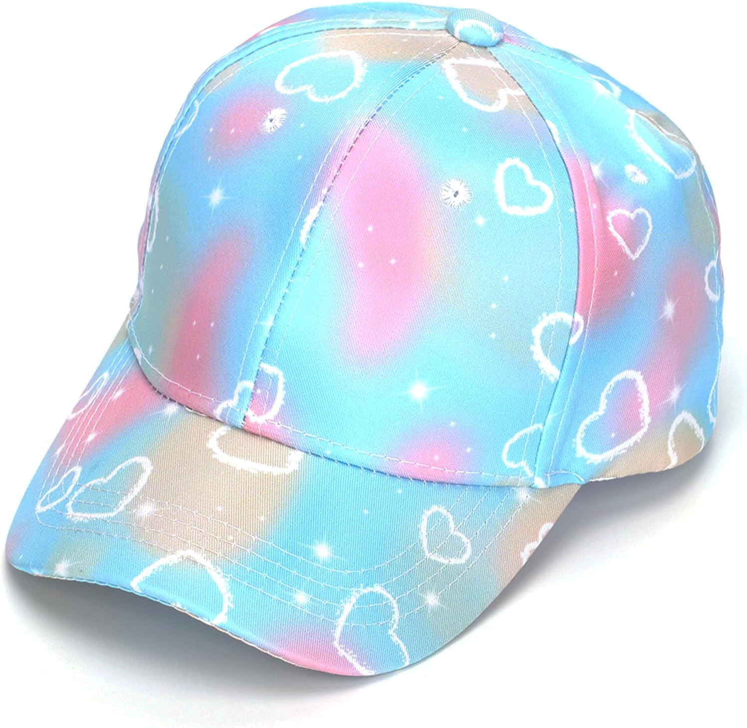 Girls Tie dye Baseball Cap Cute Graphic Prints Adjustable Sun Hat for Toddlers Kids