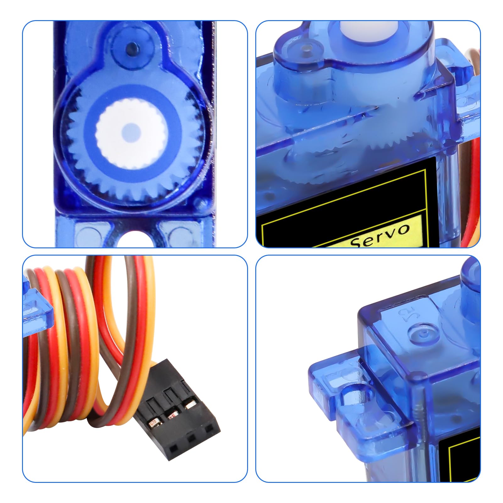 Kit De 8 Micro Servos 9G AYWHP – Avec Câbles, Pour Robot, RC (avion, Voiture, Bateau) Et Projets Arduino, Angle 180°