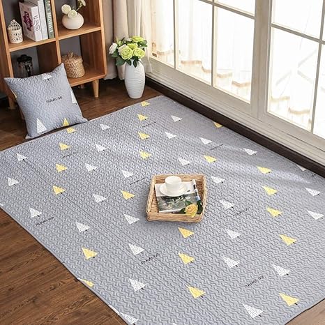 Amazon Co Jp キルトラグマット ラグ 綿100 オシャレ 洗える 滑り止め オールシーズン ウォッシャブル 花柄ラグ 50 150 コットン インテリア ラグ かわいい 赤ちゃん 折り畳みコットン カラー１ プレイマット 遊びマット ダイニング用 食卓用 ホーム キッチン