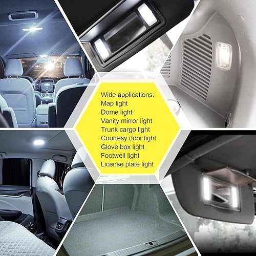 Miniatura 4 de QUICTO 42 bombillas LED para uso en automóvil 1102in 1220in 1417in 1614in Ba9s T5 T10 se pueden utilizar para luces interiores de automóvil luces de