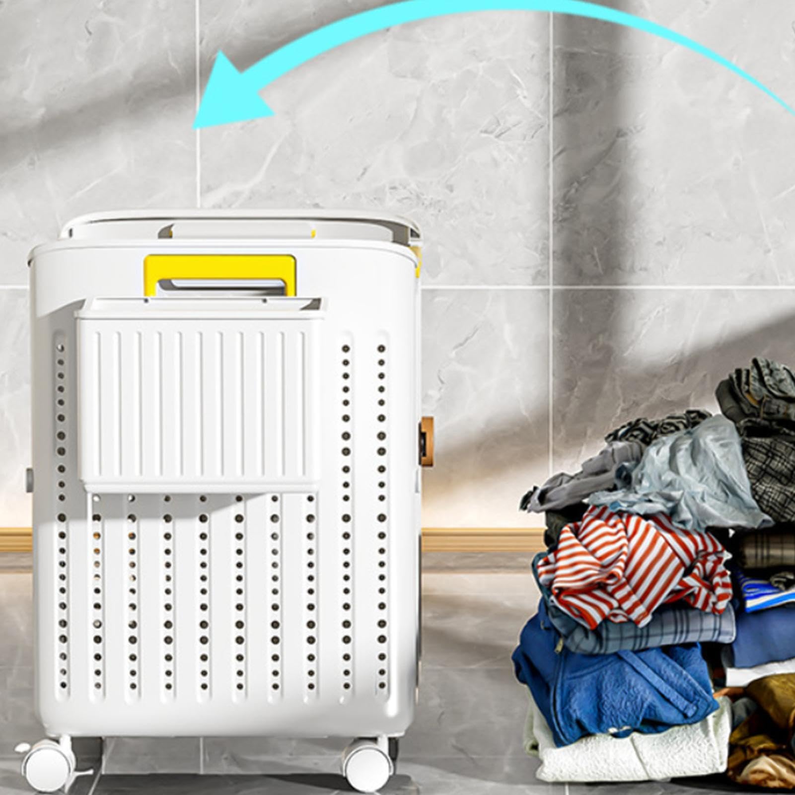 Cesto portabiancheria arrotolabile, cesto per vestiti sporchi, portatile, organizer per vestiti, per camera da , università, bagno, casa, angolo stretto