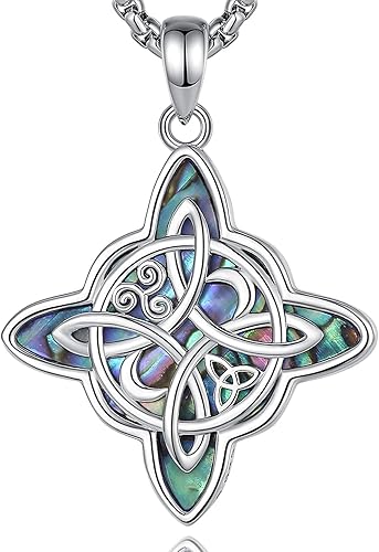 CELESTIA Nudo de Bruja Plata 925 Original Amuletos de Proteccion Witches Knot Necklace - 20 Inch Box Chain