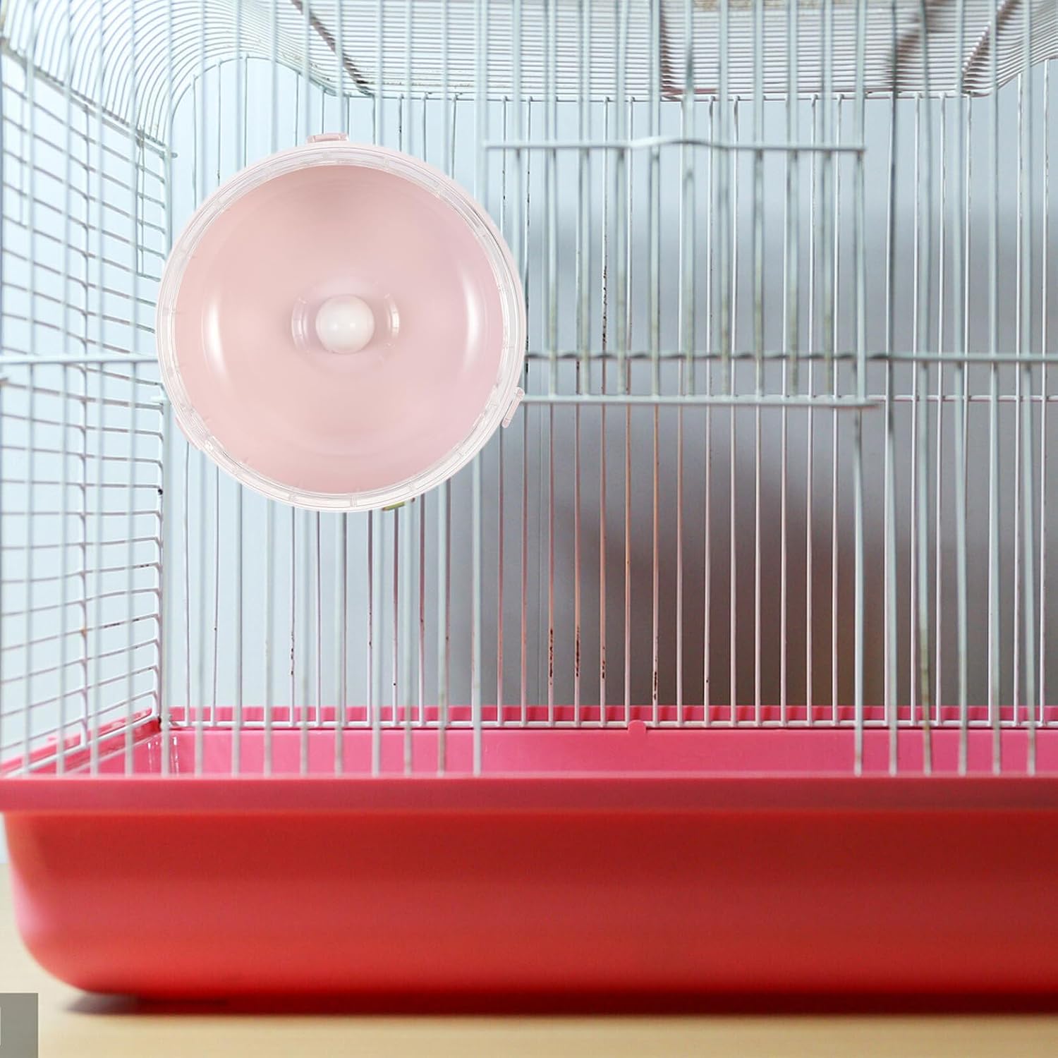 Silent Hamster Wheel Small Animal Exercise Wheel 12cm Pink for Hamsters Hedgehogs Squirrels Quiet Pet for Indoor Activity