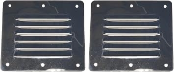 2 Pack 5" x 4.5" BBQ Smoker Grilling Air Vent Stainless Steel - Venting Panel for Increased Airflow On Outdoor Kitchen Island
