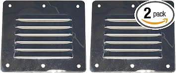 2 Pack 5" x 4.5" BBQ Smoker Grilling Air Vent Stainless Steel - Venting Panel for Increased Airflow On Outdoor Kitchen Island