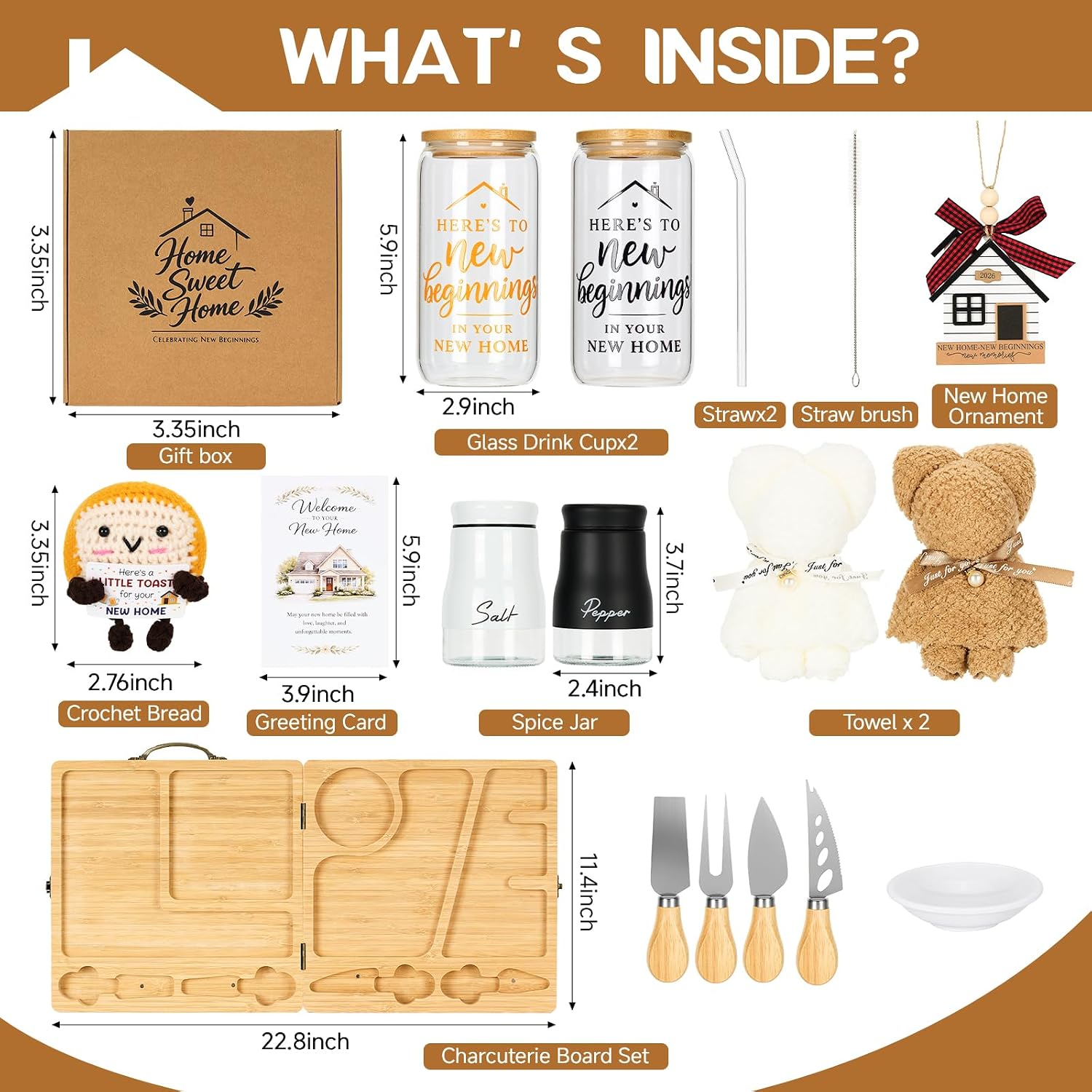 10Pcs Housewarming Gift New Home, Charcuterie Board New Home Gifts